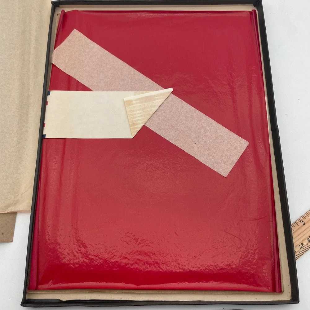 Vintage‎ RED Codo Pencil Carbon Paper Red Sheets Black Box Graphic Art USA